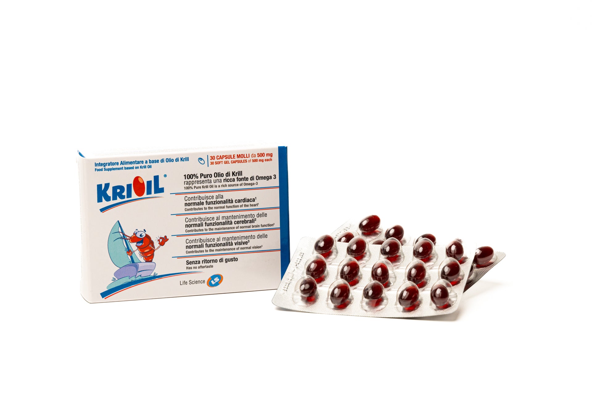 KRIOIL - Integratore di Olio di Krill Antartico, Ricco di Omega-3.